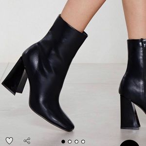 Nasty Gal Flared Block Heel Ankle Boots